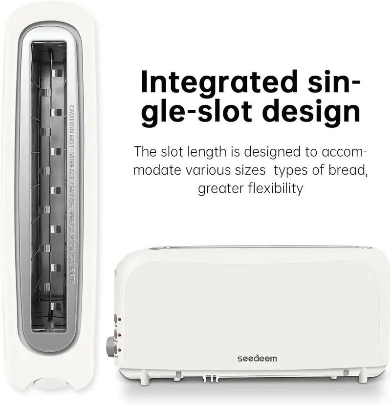 Fits-anywhere Kitchenware Slice Slim Toaster 6 Setting Shade Control with Cancel & Reheat & Defrost Removable Crumb Tray 750 Watt Household Appliances Toastie Maker