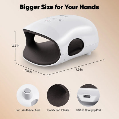 CINCOM Portable Hand Massager with Comfort Heat - Cordless, Adjustable Settings, Auto-Off, White, Black, Pink, Blue, Perfect Gift for Families, Men & Women - Ideal for Black Friday, Thanksgiving, Christmas, Birthdays & More,summerwins Lymphatic Drainage R