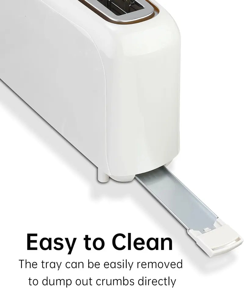 Fits-anywhere Kitchenware Slice Slim Toaster 6 Setting Shade Control with Cancel & Reheat & Defrost Removable Crumb Tray 750 Watt Household Appliances Toastie Maker