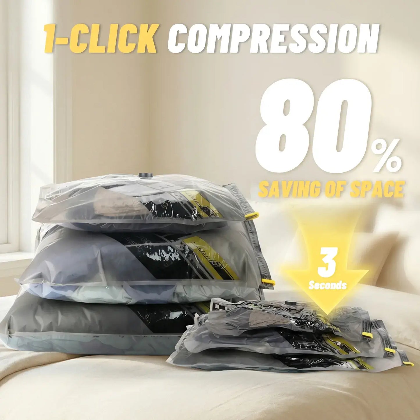 WellMall 18 Pack Travel Vacuum Bags with Pump,Vacuum Seal Bags for Clothing Travel, Space Saver vacuum storage bags for Clothes, Blankets & Luggage Organization